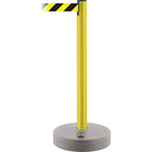SCN Industrial Outdoor Tensabarrier Barrier Post, Plastic, 37" H, Black/Yellow Tape, 13' Tape Length-Finish/Colour: Yellow