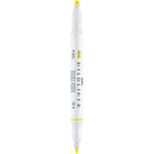 Zebra Mildliner Double Ended Highlighter - Sherbet Yellow-Water resistant ink is translucent and excellent for layering