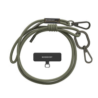 SwitchEasy MagEasy Strap Card with Detachable Neckstrap and Phone Lanyard - 6mm Strap - Army Green-No need to compromise between form and function