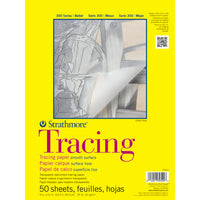 Strathmore 300 Series Tracing Paper Pad - 9" W x 12" H - White - Tape Binding - 50 Sheets - (P370-9-6)-Practice illustration adjustments and transfer sketches to new surfaces using this tracing paper
