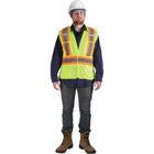 Traffic Vests, CSA Compliant Surveyor, Lime-Yellow, SEK233, 6 Pack-Lime-Yellow