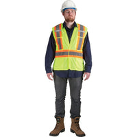 Traffic Vests, CSA Compliant Surveyor, Lime-Yellow, SEK233, 6 Pack-Lime-Yellow