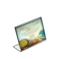 Azar Displays 5.5" x 7" Horizontal Slanted L-Shape Acrylic Sign Holder, 10 Pack (112721)-Use as a tabletop display or as a picture frame