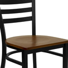 Flash Furniture HERCULES Series Black Ladder Back Metal Restaurant Chair - Cherry Wood Seat-.625'' Thick Plywood Seat