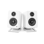 Kanto S2 Desktop Speaker Stands for Small Speakers, White, 2 Pack-Low profile design for desktop speakers, ideal for YU2's