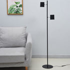DAC Metal LED Floor Lamp with Rotating Heads - Black-Includes integrated LED bulbs