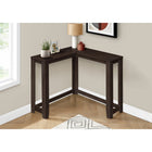 Monarch Specialties 3660 Corner Console Accent Table - Espresso-This item has no shelves