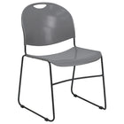 Flash Furniture HERCULES Series Grey Ultra-Compact Stack Chair with Black Frame-880 lb. Weight Capacity