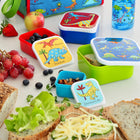 Tyrrell Katz - Boites a Gouter dinosoures lot de 4-Taille Grand: 12.7 cm x 5 cm; Taille moyenne: 11 cm x 5 cm; Taille Petite: 9 cm x 4.5 cm; Taille Tres Petite: 6 cm x 3.5 cm