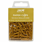JAM Paper Colored Standard 1" Paper Clips - Gold - 2 Packs of 100-Color: Gold