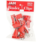 JAM Paper Office Desk Supplies Bundle, Jumbo Paper Clips & Medium Binder Clips, Red (4218339re)-One pack of each