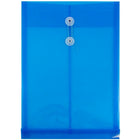 JAM Paper Plastic Envelopes with Button and String Tie Closure, Legal Open End, 9.75 x 14.5, Blue Poly, 12 Pack (119B1BU)-Blue