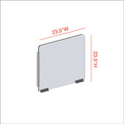 Mark Maker Modular Sneeze Guard Side - 23.5" W x 23.5" H panel 1/4" Clear Acrylic -2 4" aluminum bottom rails - 18" living hinge-Made from 1/4” clear acrylic.