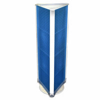 Azar Displays 60" x 16" 3-Sided Pegboard Floor Display, Blue (700450-BLU)-Sits on revolving base