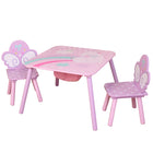 Danawares Unicorn Square Table with 2 Chairs & Storage Bag - Pink-Made from MDF E1 and Pine