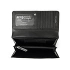 Club Rochelier Ladies Expander Clutch Wallet - Black-Dimensions: 7.60" L x 1.00" W x 3.74" H
