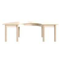 Flash Furniture Bright Beginnings Commercial Grade Wooden Half Circle Preschool Classroom Activity Table (MKME088014)-Commercial Grade Half Circle Wooden Classroom Activity Table