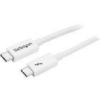 StarTech Thunderbolt 3 Cable, 20 Gbps, 3.3 ft, White (TBLT3MM1MW)-Compatible with Thunderbolt, USB, and DisplayPort devices
