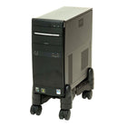 DAC MP-64-BLK Scissors-Style Mobile CPU Tower Stand with Wheels - Black-4 locking casters for stability and easy mobility