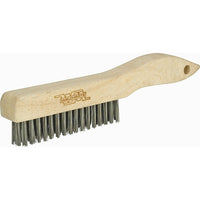 Weld-Mate Shoe Handle Industrial-Duty Scratch Brushes, Stainless Steel, 4 x 16 Wire Rows, 10-1/4" Long - 36 Pack-Brush Length: 5"