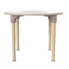 Flash Furniture Bright Beginnings 33" Round Commercial Grade Wooden Adjustable Height Classroom Activity Table - Beech/White-Powder Coated Metal Legs Adjust in 1" Increments from 15"H - 23"H