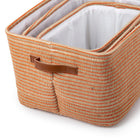 Truu Design Boho Storage Basket, Set of 3, 15 x 7.5 inches, Orange/Neutral-6