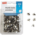 Staples Thumbtacks - Nickel - 200 Pack-Post items securely