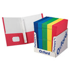 Oxford School Grade Twin Pocket Folders with Fasteners, 100 Pack (ESS50764)-Holds 3-hole punched paper- Holds 135 sheets (85 in fasteners; 25 per pocket)
