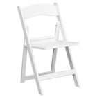 Flash Furniture HERCULES Series Resin Folding Chair with Slatted Seat - White-Lightweight Design