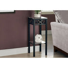 Monarch Specialties 3078 Accent Table - Black Metal With Tempered Glass-Unique black tube metal base with an additional tempered glass bottom shelf