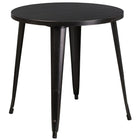30'' Round Black-Antique Gold Metal Indoor-Outdoor Table Set with 4 Arm Chairs (CH-51090TH-4-18ARM-BQ-GG)-Metal