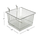 Azar Displays Wire Basket, Chrome, 8" , 2 Pack (300622)-2 wire hooks attached for easy mounting