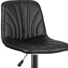 Flash Furniture Contemporary Black Vinyl Adjustable Height Barstool with Embellished Stitch Design & Chrome Base-CA117 Fire Retardant Foam