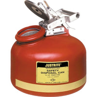 Justrite Polyethylene Liquid Disposal Cans, 12" x 14 3/4" Dia-High-density polyethylene cans contain corrosives and flammable liquids better than conventional metal cans