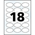Avery Glossy Oval Labels - 1-1/2" x 2-1/2" - Clear - 144 Labels-For use with laser and inkjet printers