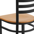 Flash Furniture HERCULES Series Black Ladder Back Metal Restaurant Chair - Natural Wood Seat-.625'' Thick Plywood Seat