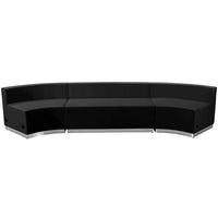 Flash Furniture HERCULES Alon Series Black LeatherSoft Reception Configuration - 3 Piece-Contemporary Reception Set