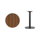 Flash Furniture 24'' Round Laminate Table Top, Walnut with 18'' Round Table-Height Base (XURD24WATR18)-Walnut Laminate Top