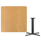 Flash Furniture 42" Square Natural Laminate Table Top with 33" x 33" Table Height Base-Natural Laminate Top