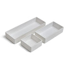 TRU RED 3 Piece Plastic Drawer Organizer - White-Made using a more durable plastic, this white matte finish organizer set can be used stand alone or mixed and matched with other pieces