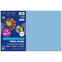 Pacon Tru-Ray Construction Paper  - 12" x 18" - Sky Blue - 250 Sheets (PAC103048)-Heavy 76 lb. 100% vat-dyed sulphite with longer, stronger fibers.