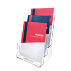 Deflecto DocuHolder Literature Holder - 3 Compartments - Magazine Size - Clear (77301)-Display a variety of literature at once, and save valuable counter space