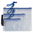 Jam Paper Mesh Zipper Pouches - Assorted Sizes - Blue - 3 Pack-Color: Mesh Blue