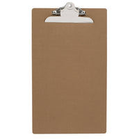 Staples Hardboard Clipboard - Legal Size - 9" x 16"-Sturdy brown masonite board provides a solid surface to make writing easy