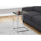 Monarch Specialties 3637 Accent Table - 25"H/Grey/Chrome Metal-Product dimensions: 26.5" H x 16" W x 18.25" L