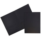 JAM Paper Two Pocket Presentation Folders, Black Linen, 100 Pack (99594B)-Black