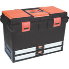 Aurora Tools Heavy-Duty Tool Boxes With Inner Tray, 3 Organizers, 2 Drawers, 22"-Abs plastic latches