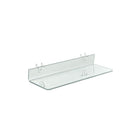 Azar Displays 16" x 4" Acrylic Shelf For Pegboard/Slatwall, Clear, 4 Pack (556016)-2 U hooks attached for easy mounting