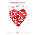 Rosedale Gold Greeting Cards/Envelopes - Happy Valentine's Day Sister - 5-1/2" x 8" - 6 Pack-Printed on premium uncoated card stock