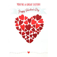 Rosedale Gold Greeting Cards/Envelopes - Happy Valentine's Day Sister - 5-1/2" x 8" - 6 Pack-Printed on premium uncoated card stock